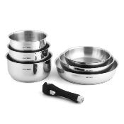 Set 7 pièces amovible inox 18/8 induction  